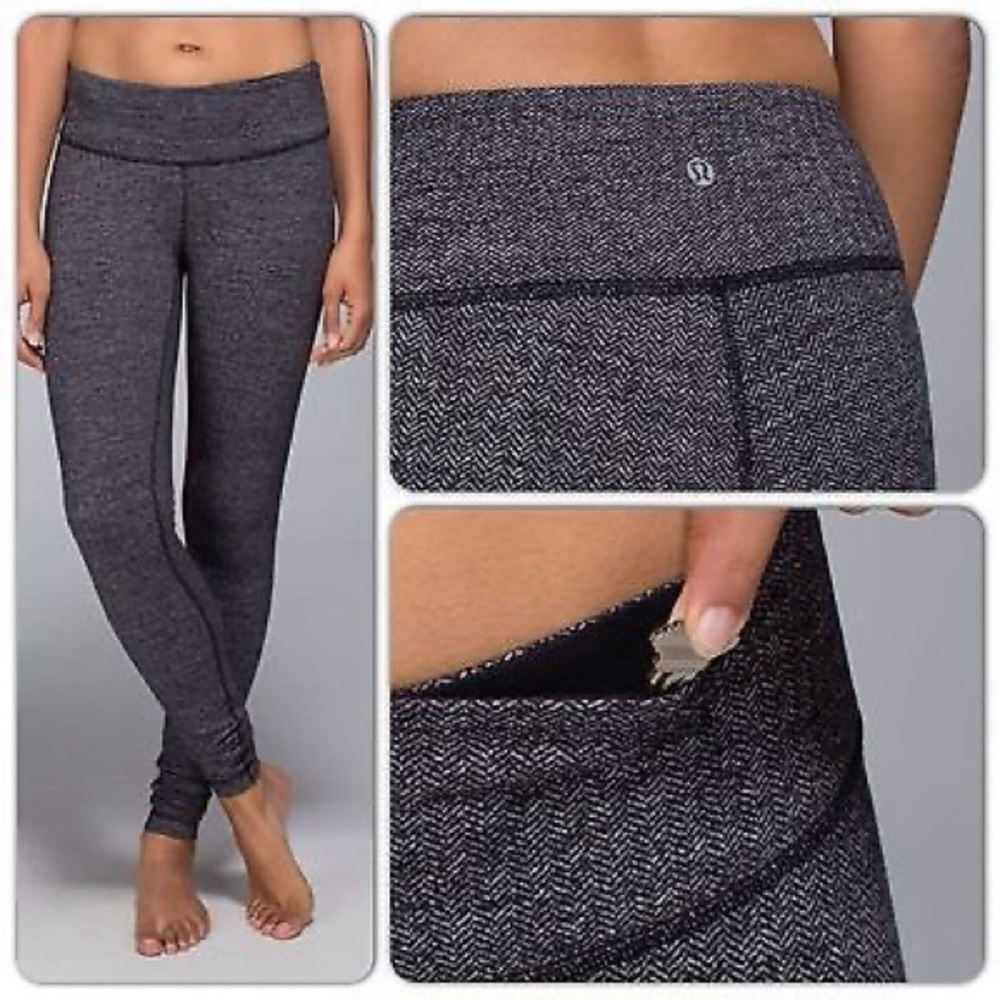 ‼️SALE‼️Lulu Lemon Black & Grey Chevron Leggings